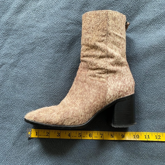 Intentionally Blank Calf Hair Square Toe Ankle Boots - Picture 1 of 6